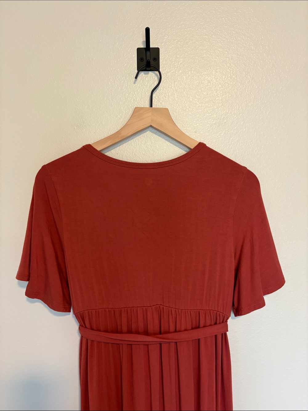Kindred Bravely Maternity Stretchy Jersey Knit Faux Wrap Maxi Dress Pink Small - Picture 7 of 8